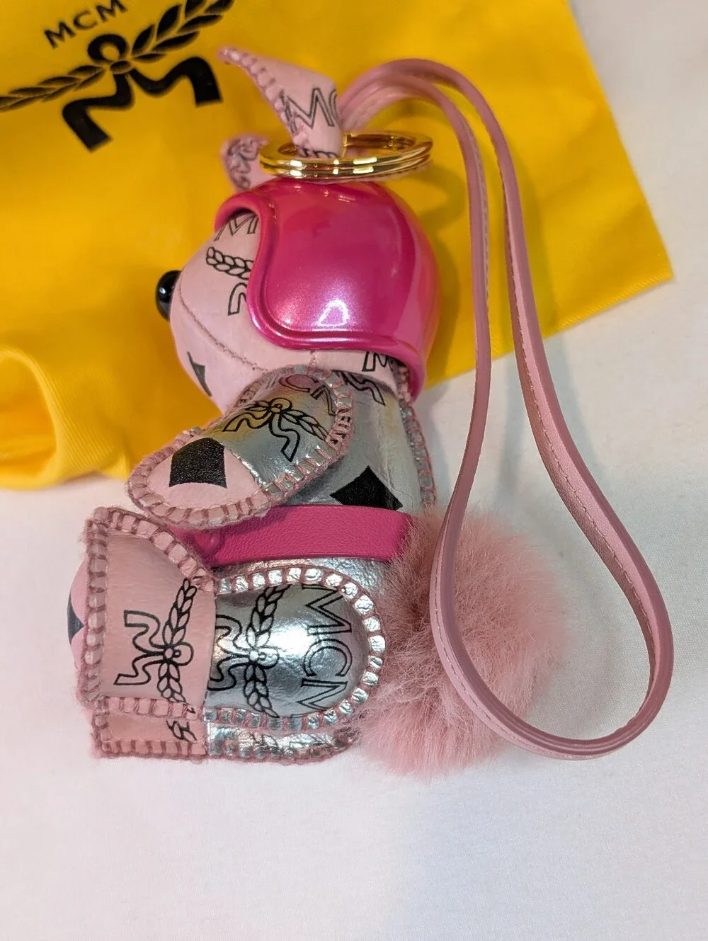 MCM Aren Space Rabbit Charm In Visetos